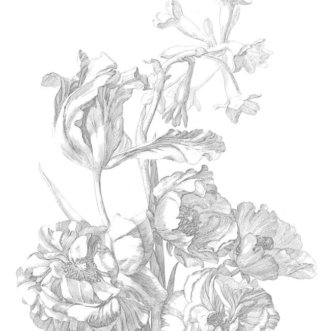 KEK panel XL Engraved Flowers - 190x220cm - BP-015