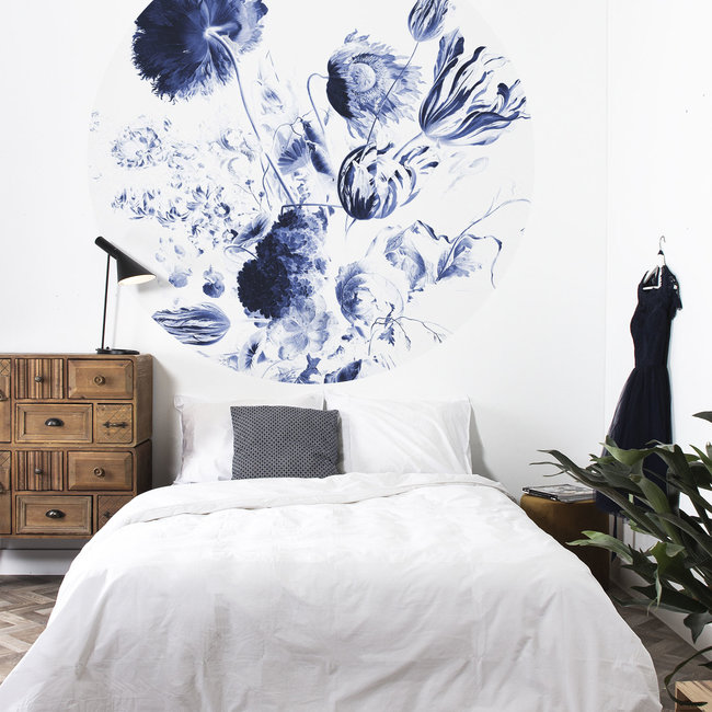 KEK circle Royal Blue Flowers - 190cm - CK-002