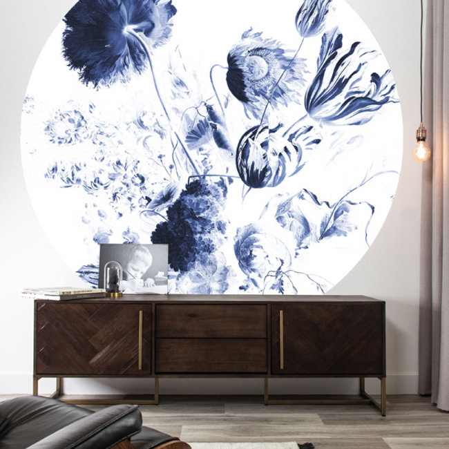 KEK circle XL Royal Blue Flowers - 237,5cm - BC-002