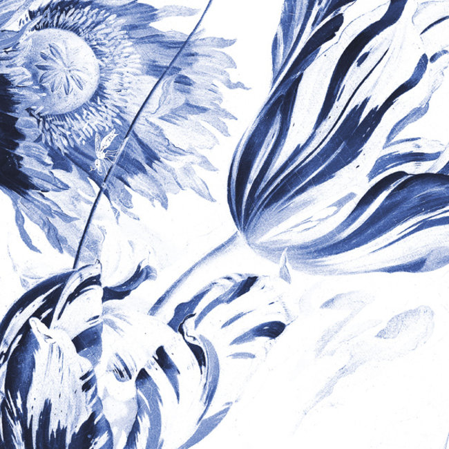 KEK circle XL Royal Blue Flowers - 237,5cm - BC-002