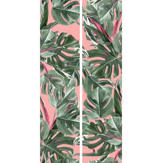 KEK Botanical leaves pink 2d - 97,4x280cm - WP-581