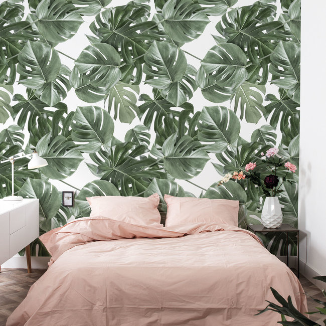KEK Monstera white 2d - 97,4x280cm - WP-584