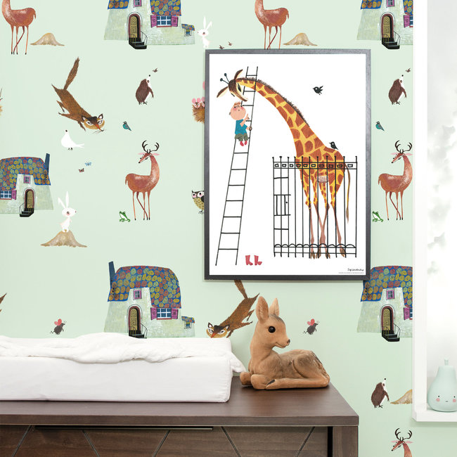 KEK Forest Animals groen 2d - 97,4x280cm - WP-101