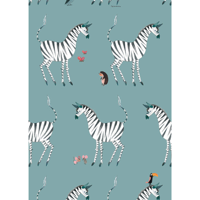 KEK Zebra petrol 2d - 97,4x280cm - WP-127