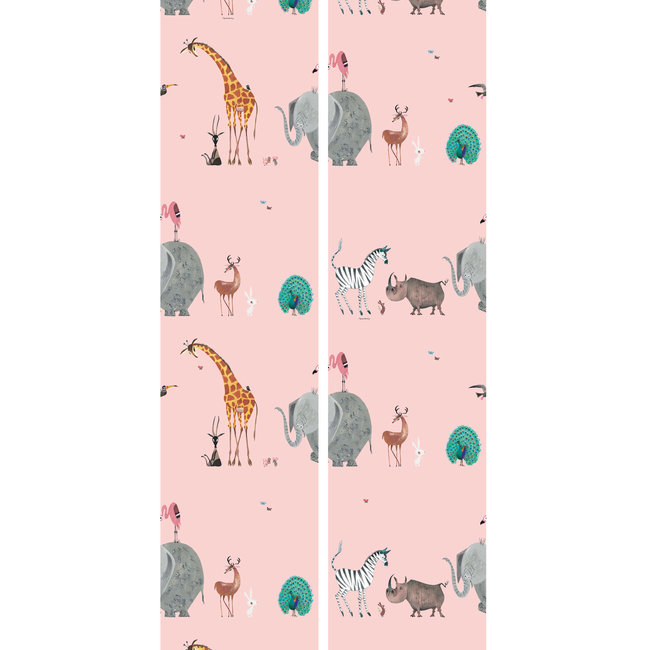 KEK Animal mix roze 2d - 97,4x280cm - WP-132
