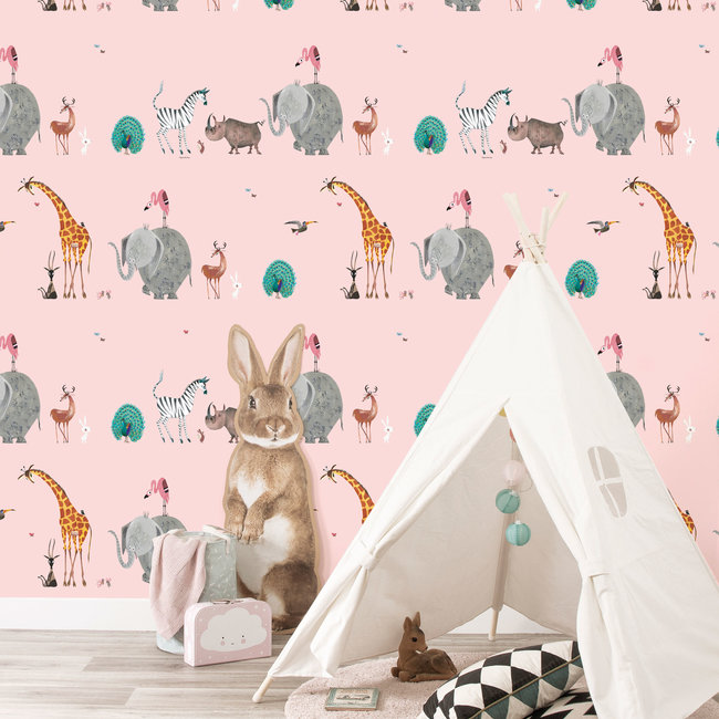 KEK Animal mix roze 2d - 97,4x280cm - WP-132