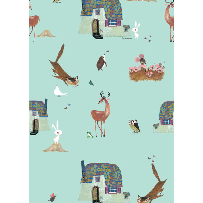 KEK Forest Animals mint 2d - 97,4x280cm - WP-135