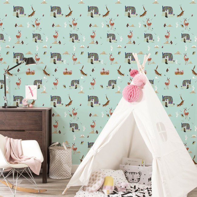 KEK Forest Animals mint 2d - 97,4x280cm - WP-135