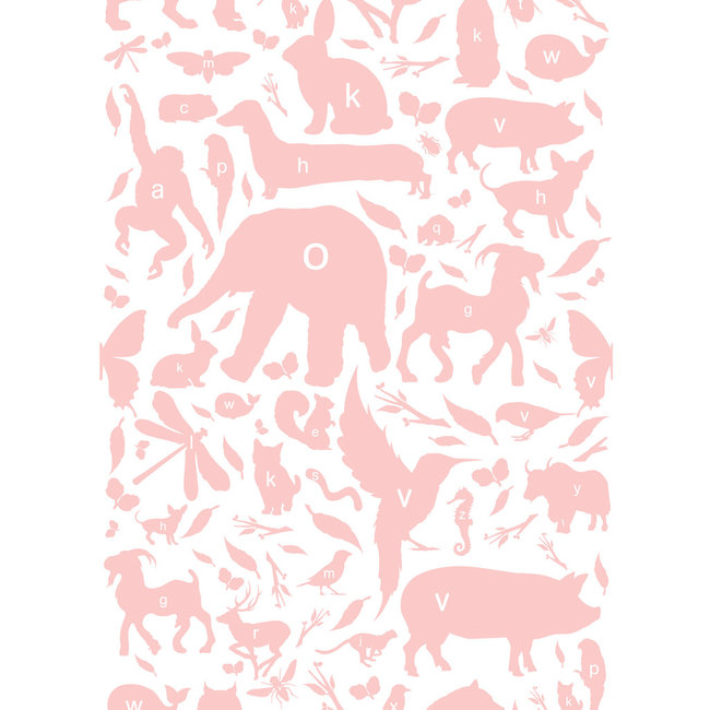 KEK animal alphabet roze 3d - 146,1x280cm - WP-047