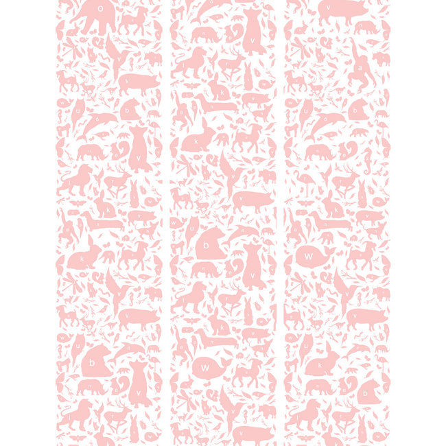 KEK animal alphabet roze 3d - 146,1x280cm - WP-047