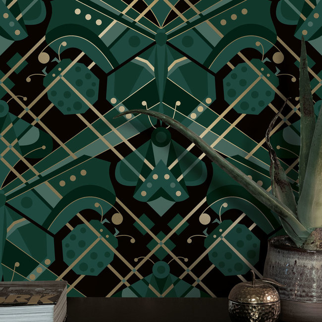 Kek Gold Butterfly green 50cmx10m - 10mx50cm - MW-008