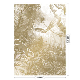 KEK Amsterdam Wallmural Gold Tropical Landscape white - div.afm.