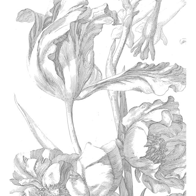 KEK Amsterdam Wallmural Engraved Flowers I - div.afm.