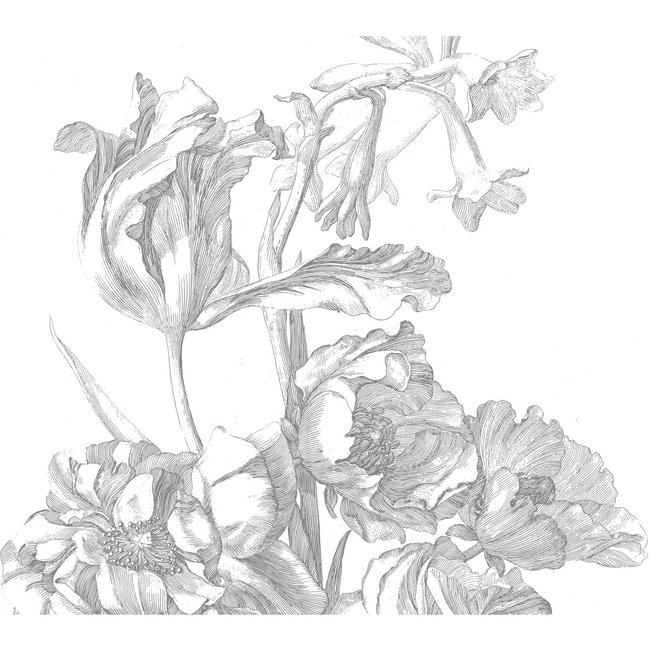 KEK Amsterdam Wallmural Engraved Flowers I - div.afm.