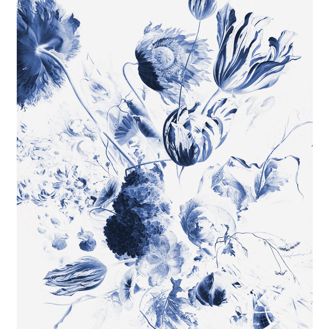 KEK Amsterdam Wallmural Royal Blue Flowers II - div.afm.