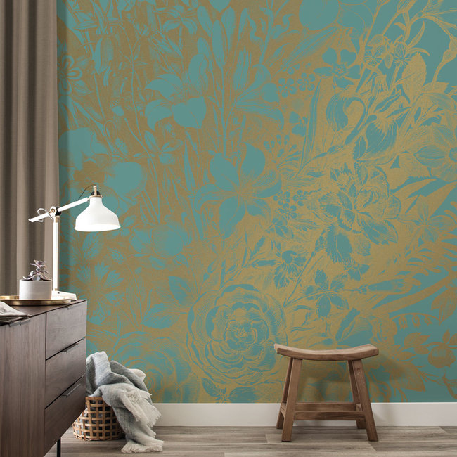 KEK Amsterdam Wallmural Gold Engraved Flowers mint - div.afm.