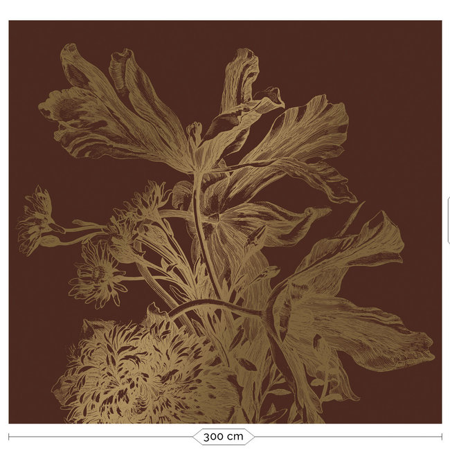 KEK Amsterdam Wallmural Gold Engraved Flowers rust - div.afm.