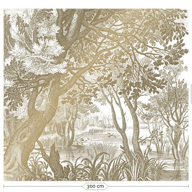 KEK Amsterdam Wallmural Gold Engraved Landscapes white - div.afm.