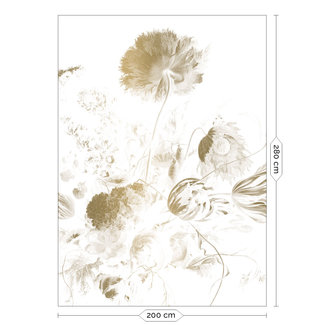 KEK Amsterdam Wallmural Gold Golden Age Flowers white - div.afm.