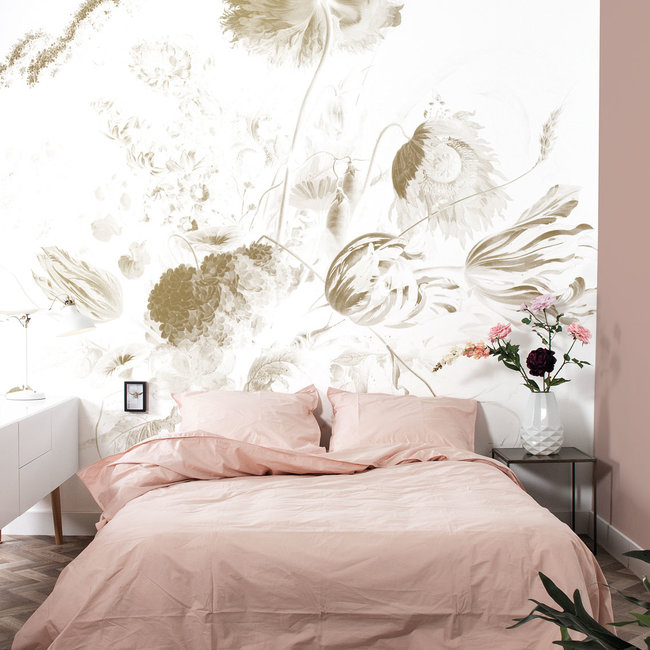KEK Amsterdam Wallmural Gold Golden Age Flowers white - div.afm.