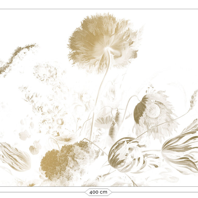 KEK Amsterdam Wallmural Gold Golden Age Flowers white - div.afm.
