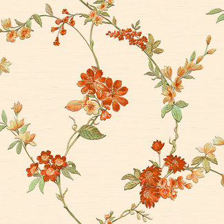 Dutch Wallcoverings Fabric Touch flower red - FT221211