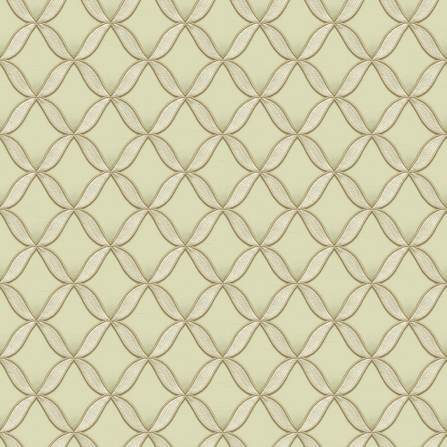 Dutch Wallcoverings Fabric Touch geometric light green - vliesbehang - 10mx53cm - FT221225