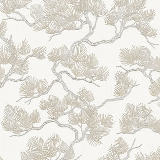 Dutch Wallcoverings Wall Fabric pine tree white - WF121011