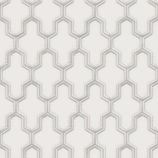 Dutch Wallcoverings Vliesbehang - Wall Fabric geometric silver - WF121021