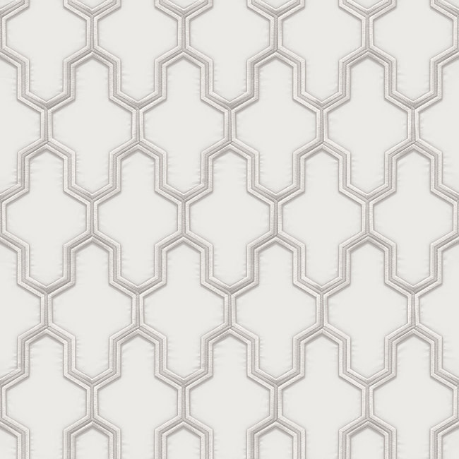 Dutch Wallcoverings Wall Fabric geometric silver - vliesbehang - 10mx53cm - WF121021