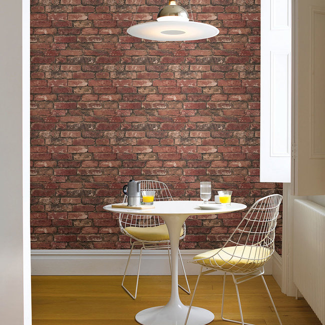Dutch Wallcoverings Trilogy Brickwork red  - vliesbehang - 10mx53cm - 21258