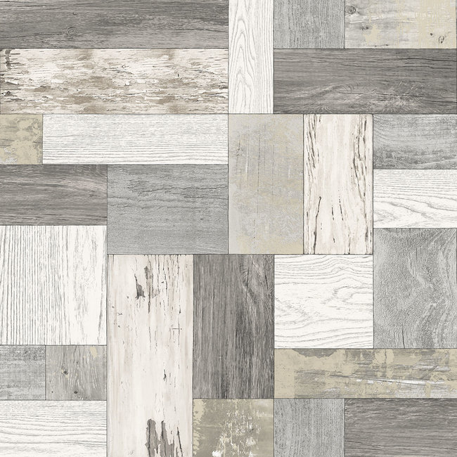Dutch Wallcoverings Trilogy Knock on wood grey  - vliesbehang - 10mx53cm - 25383
