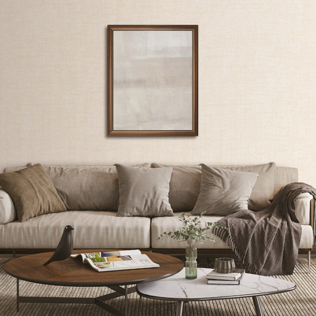 Dutch Wallcoverings Fabric Touch linen cream - vliesbehang - 10mx53cm - FT221262