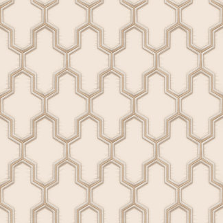 Dutch Wallcoverings Vliesbehang - Wall Fabric geometric cream - WF121022
