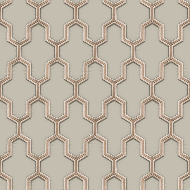Dutch Wallcoverings Wall Fabric geometric green - vliesbehang - 10mx53cm - WF121023