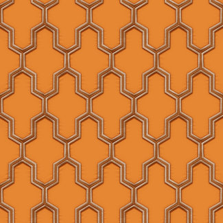 Dutch Wallcoverings Wall Fabric geometric orange - WF121026