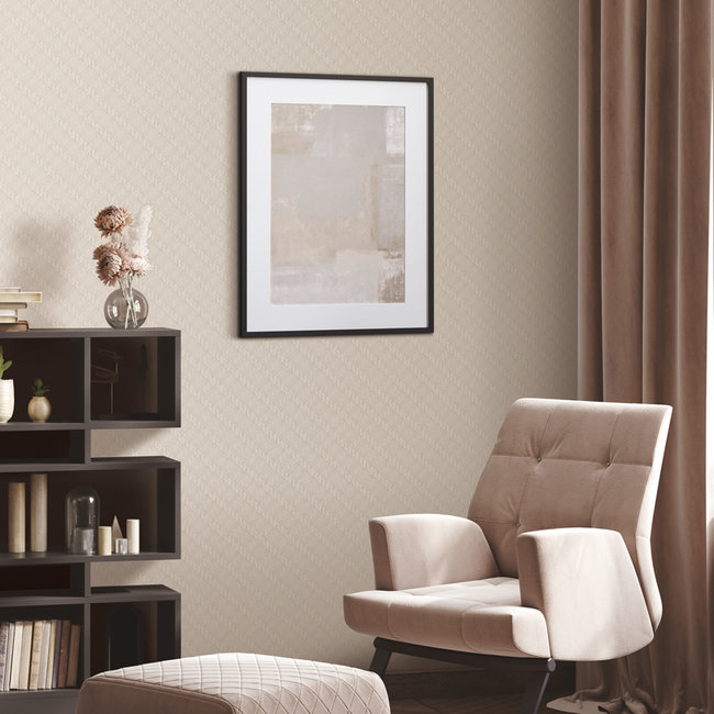 Dutch Wallcoverings Wall Fabric chevron beige - vliesbehang - 10mx53cm - WF121042