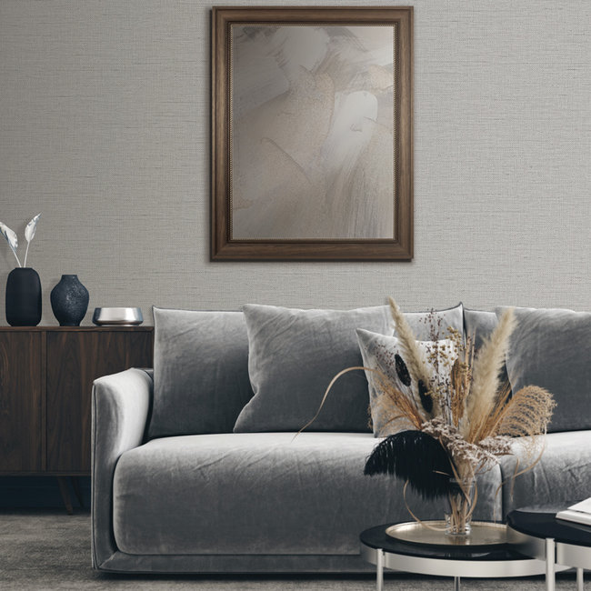 Dutch Wallcoverings Wall Fabric linen silver - vliesbehang - 10mx53cm - WF121052