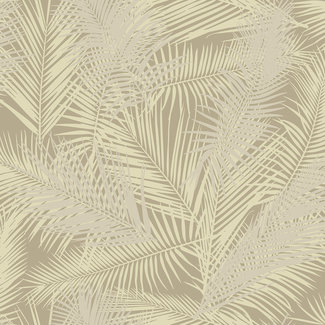 Dutch Wallcoverings Eden palm beige/metallic goud - J98207