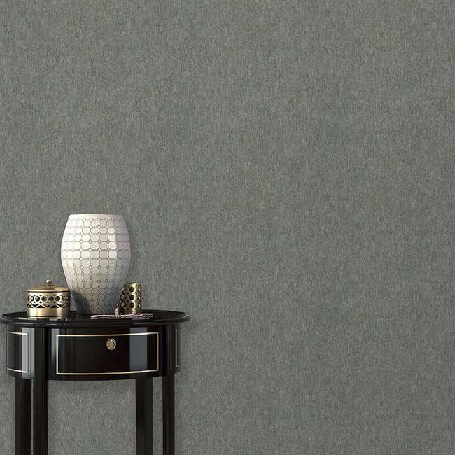 Dutch Wallcoverings Eden uni donkergrijs - vliesbehang - 10mx53cm - M29909