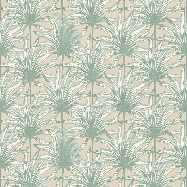 Dutch Wallcoverings Eden palm grijs/groen - vliesbehang - 10mx53cm - M32207