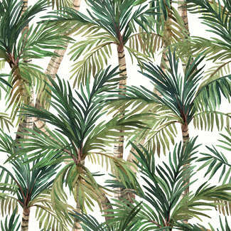 Dutch Wallcoverings Eden palmbomen wit/groen - M37904