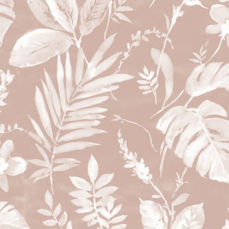 Dutch Wallcoverings Vliesbehang - Eden bladeren oudroze - L98903