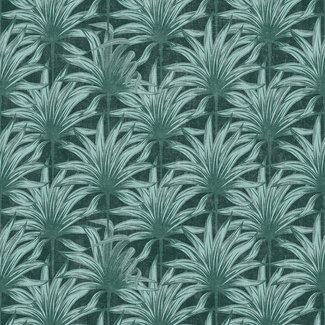 Dutch Wallcoverings Eden palm zwart/blauwgroen - M32204