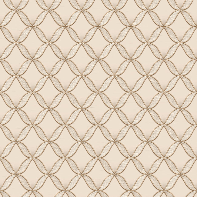 Dutch Wallcoverings Fabric Touch geometric cream - vliesbehang - 10mx53cm - FT221222