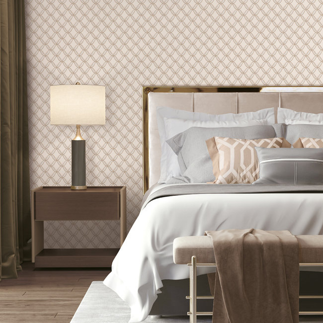 Dutch Wallcoverings Fabric Touch geometric cream - vliesbehang - 10mx53cm - FT221222