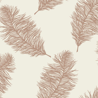 Dutch Wallcoverings Papierbehang - Indulgence Feather cream/rose gold - 12627