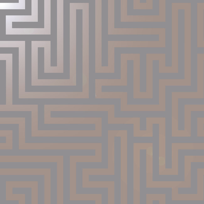 Dutch Wallcoverings Indulgence Maze grey/rose gold - papierbehang - 10mx53cm - 12914