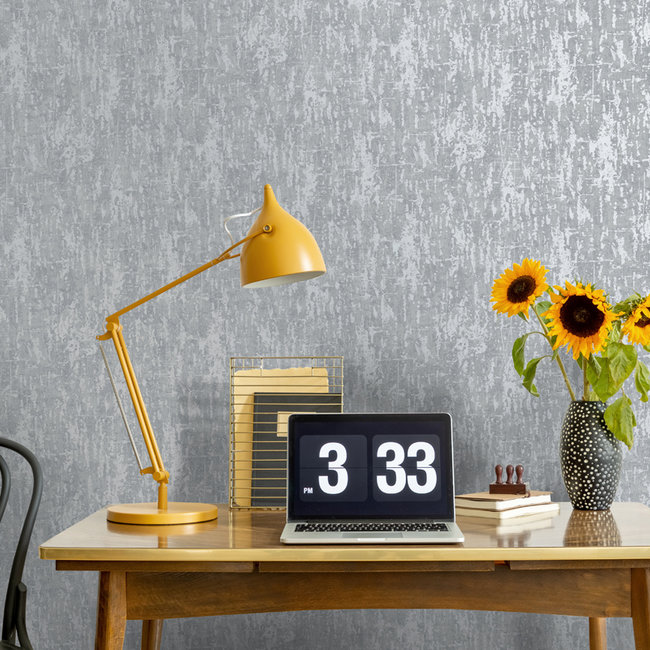 Dutch Wallcoverings Indulgence Urban loft texture grey - papierbehang - 10mx53cm - 12931