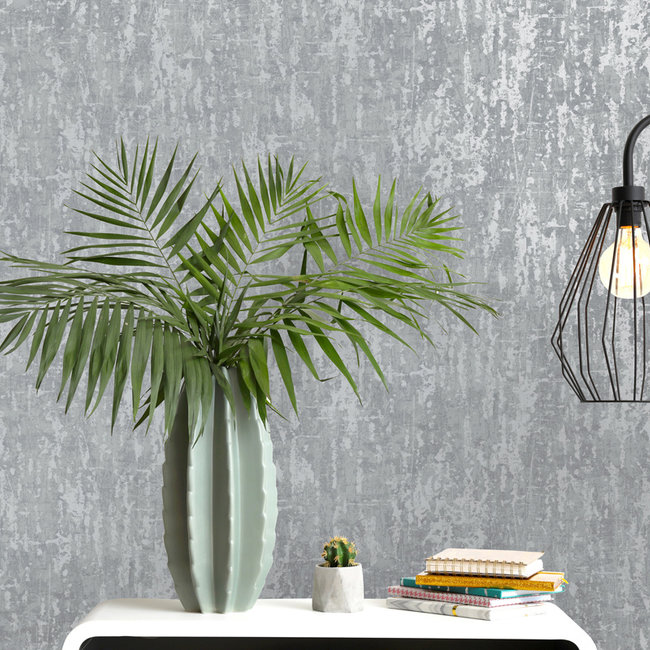 Dutch Wallcoverings Indulgence Urban loft texture grey - papierbehang - 10mx53cm - 12931